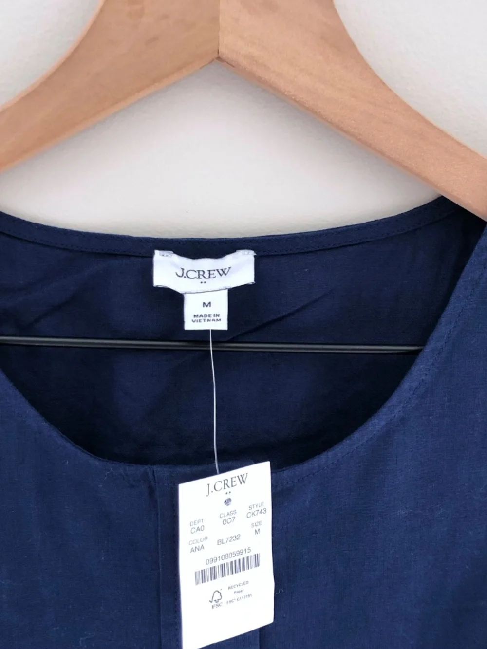 SOLD☀️NWT J.Crew Factory Linen-blend Button-front Shell - Picture 3 of 4